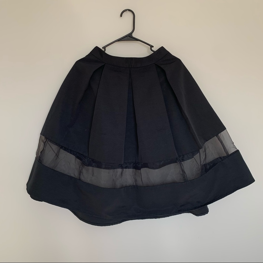 Black express a line skirt see through section